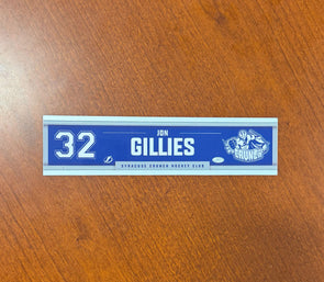 #32 Jon Gillies Away Nameplate 2024-25 Season