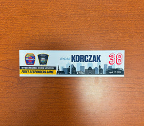 #38 Ryder Korczak First Responders Game Nameplate - April 12, 2025