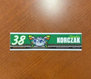 #38 Ryder Korczak Mental Wellness Night Nameplate - March 1, 2025