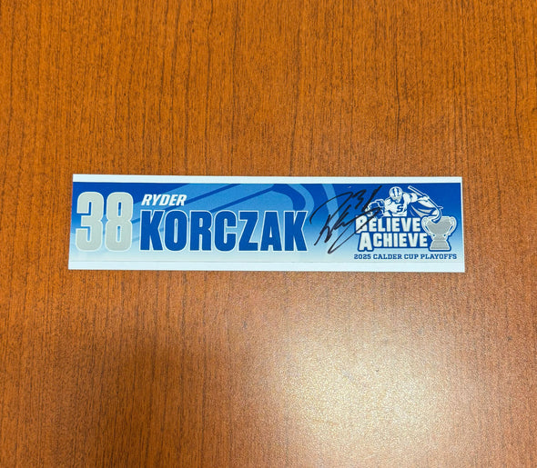 Signed #38 Ryder Korczak Calder Cup Playoffs Nameplate - 2025