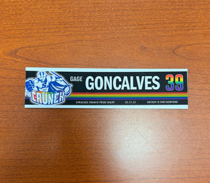 #39 Gage Goncalves Pride Nameplate - February 21, 2025