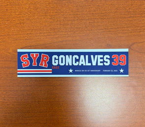 #39 Gage Goncalves 45th Anniversary Miracle on Ice Nameplate - February 22, 2025