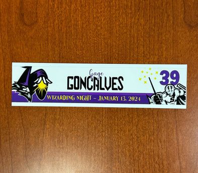 #39 Gage Goncalves Wizarding Night Nameplate - 2023-24 Season