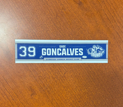 #39 Gage Goncalves Away Nameplate 2024-25 Season