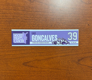 #39 Gage Goncalves Hockey Fights Cancer Nameplate - November 30, 2024