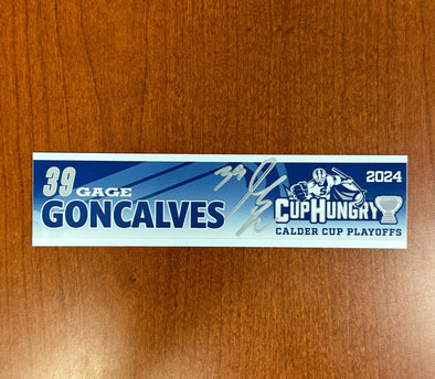 Signed #39 Gage Goncalves Calder Cup Playoffs Nameplate - 2024