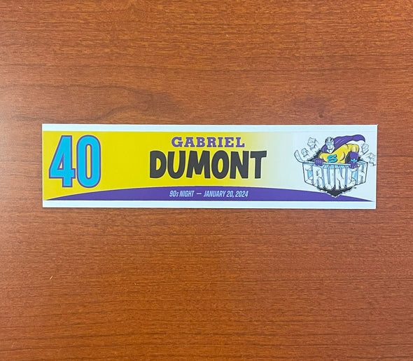 #40 Gabriel Dumont 90s Night Nameplate - 2023-24 Season