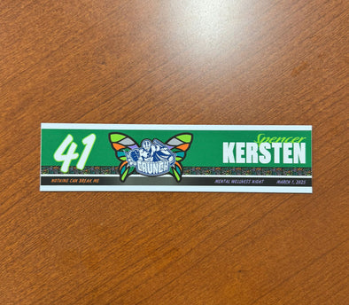#41 Spencer Kersten Mental Wellness Night Nameplate - March 1, 2025