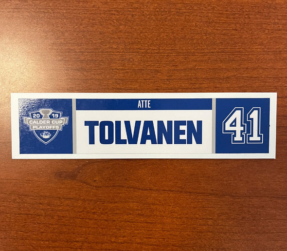#41 Atte Tolvanen Home Nameplate - 2019 Calder Cup Playoffs
