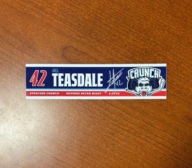 Signed #42 Joel Teasdale Reverse Retro Nameplate - March 22, 2025