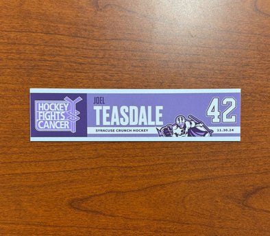 #42 Joel Teasdale Hockey Fights Cancer Nameplate - November 30, 2024