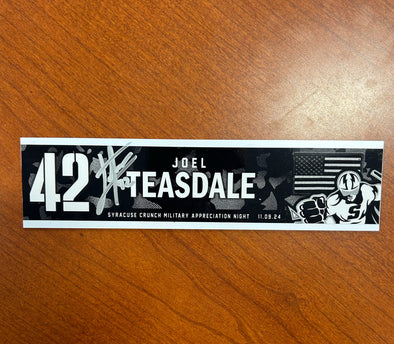 #42 Joel Teasdale signed Military Appreciation Nameplate - November 9, 2024