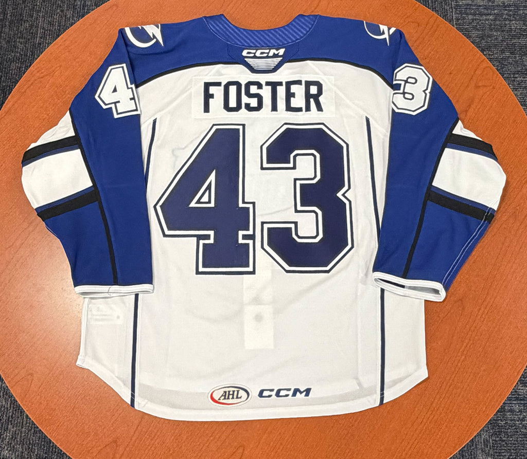 43 Aiden Foster White Jersey - 2025-26 – Syracuse Crunch Official