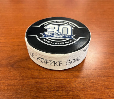 Goal Puck - #45 Cole Koepke - January 19, 2024 vs. Providence