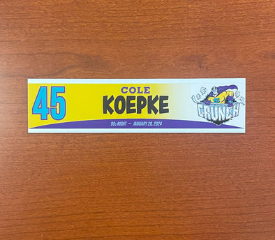 #45 Cole Koepke 90s Night Nameplate - 2023-24 Season