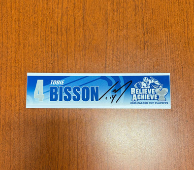Signed #4 Tobie Bisson Calder Cup Playoffs Nameplate - 2025