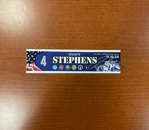 #4 Devante Stephens Signed Military Appreciation Nameplate - November 10, 2023