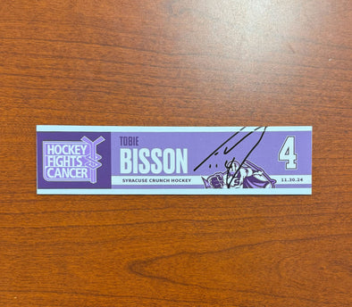 Signed #4 Tobie Bisson Hockey Fights Cancer Nameplate - November 30, 2024