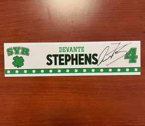 #4 Devante Stephens Signed St. Patricks Day Nameplate