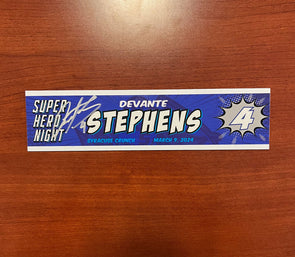 #4 Devante Stephens Signed Super Hero Night Nameplate