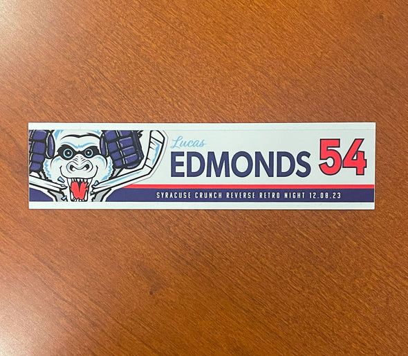 #54 Lucas Edmonds White Reverse Retro Nameplate - 2023-24 Season