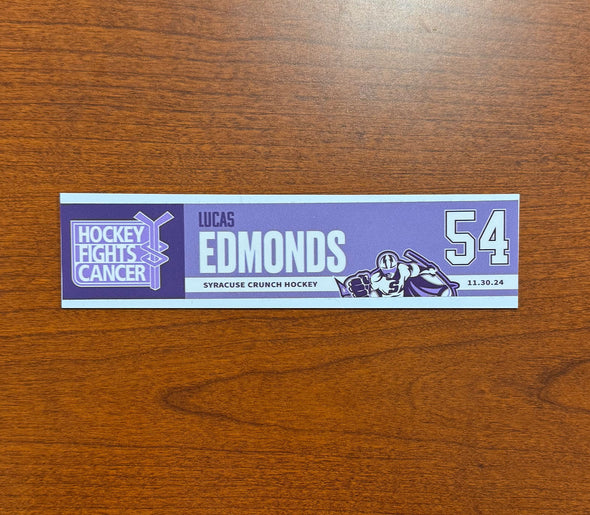 #54 Lucas Edmonds Hockey Fights Cancer Nameplate - November 30, 2024