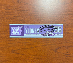 Signed #56 Jesse Ylonen Hockey Fights Cancer Nameplate - November 30, 2024