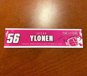 Signed #56 Jesse Ylonen - 2024-25 Pink in the Rink Nameplate