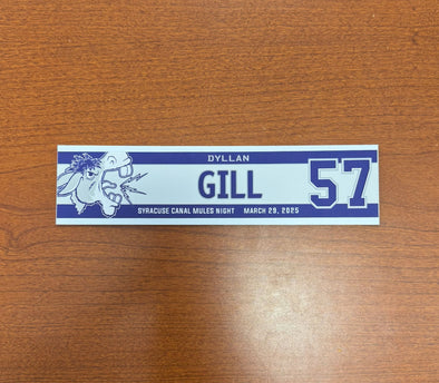 #57 Dyllan Gill Syracuse Canal Mules Nameplate - March 29, 2025