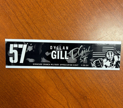 #57 Dyllan Gill signed Military Appreciation Nameplate - November 9, 2024