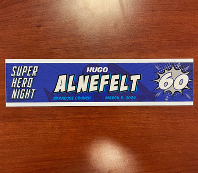 #60 Hugo Alnefelt Super Hero Night Nameplate