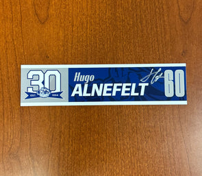 Signed #60 Hugo Alnefelt 30th Nameplate 2023-24