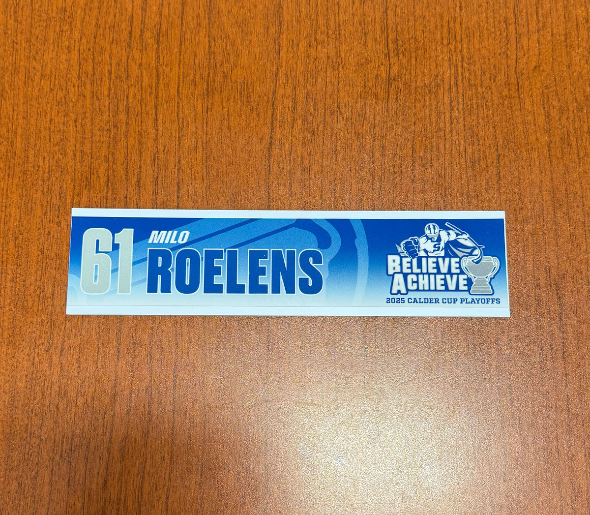 #61 Milo Roelens Calder Cup Playoffs Nameplate - 2025 – Syracuse Crunch ...