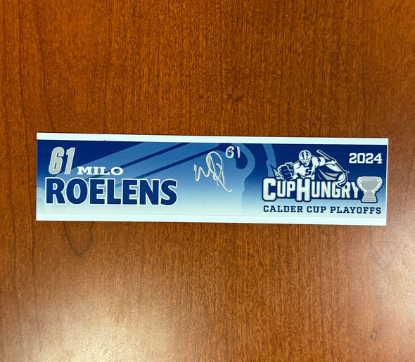 Signed #61 Milo Roelens Calder Cup Playoffs Nameplate - 2024