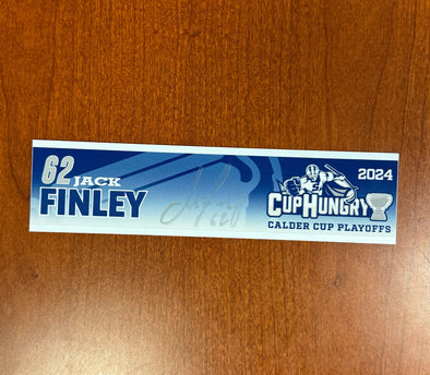 Signed #62 Jack Finley Calder Cup Playoffs Nameplate - 2024