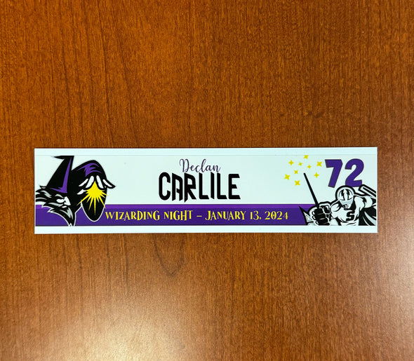 #72 Declan Carlile Wizarding Night Nameplate - 2023-24 Season