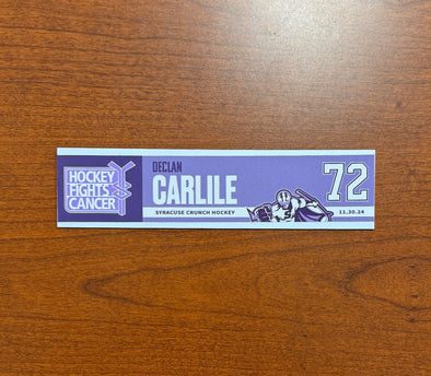 #72 Declan Carlile Hockey Fights Cancer Nameplate - November 30, 2024