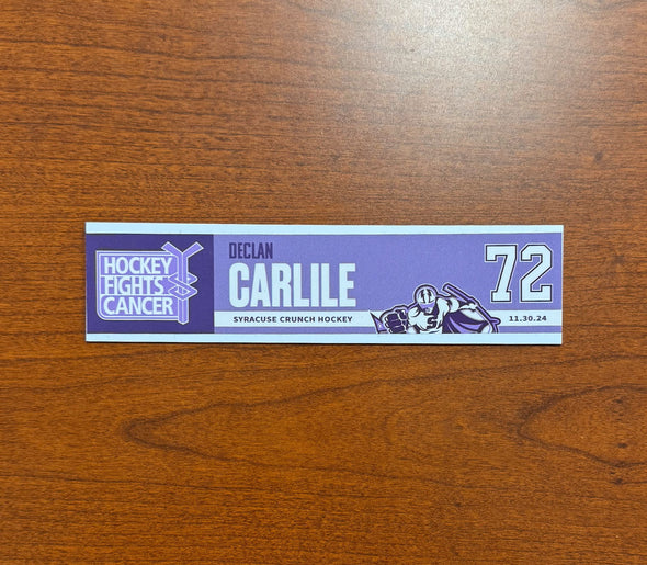 #72 Declan Carlile Hockey Fights Cancer Nameplate - November 30, 2024