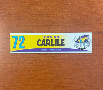 #72 Declan Carlile 90s Night Nameplate - 2023-24 Season