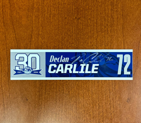 Signed #72 Declan Carlile 30th Nameplate 2023-24