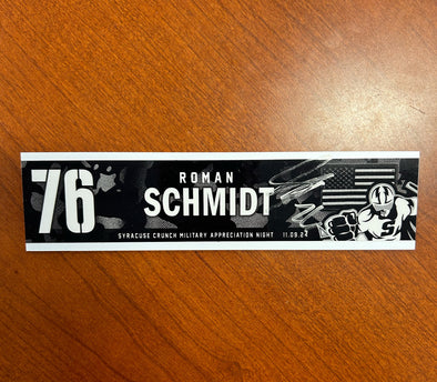 #76 Roman Schmidt signed Military Appreciation Nameplate - November 9, 2024