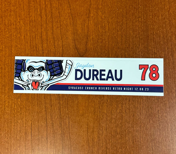 #78 Jaydon Dureau White Reverse Retro Nameplate - 2023-24 Season