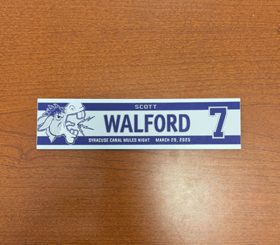 #7 Scott Walford Syracuse Canal Mules Nameplate - March 29, 2025