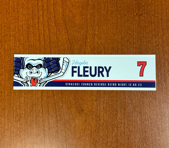 #7 Haydn Fleury White Reverse Retro Nameplate - 2023-24 Season