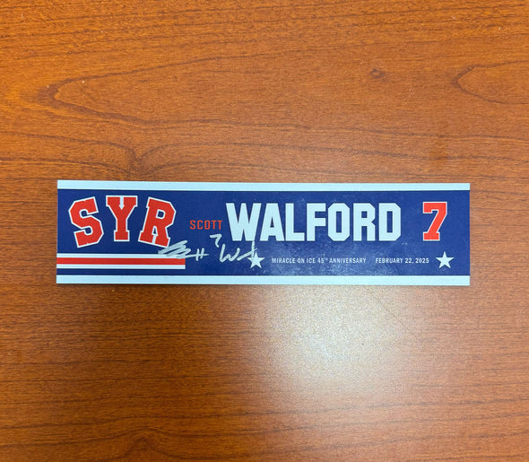 Signed #7 Scott Walford 45th Anniversary Miracle on Ice Nameplate - February 22, 2025