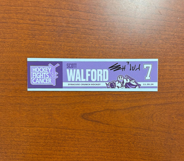 Signed #7 Scott Walford Hockey Fights Cancer Nameplate - November 30, 2024