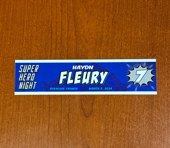 #7 Haydn Fleury Superhero Night Nameplate