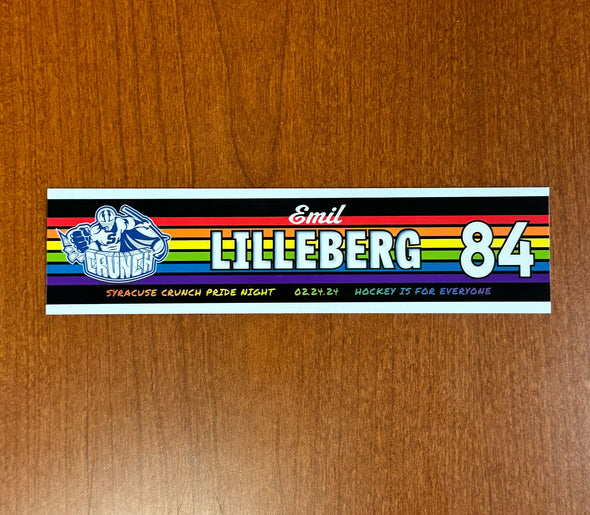 #84 Emil Lilleberg Pride Night Nameplate - February 24, 2024