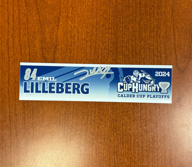 Signed #84 Emil Lilleberg Calder Cup Playoffs Nameplate - 2024