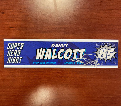 #85 Daniel Walcott Signed Super Hero Night Nameplate
